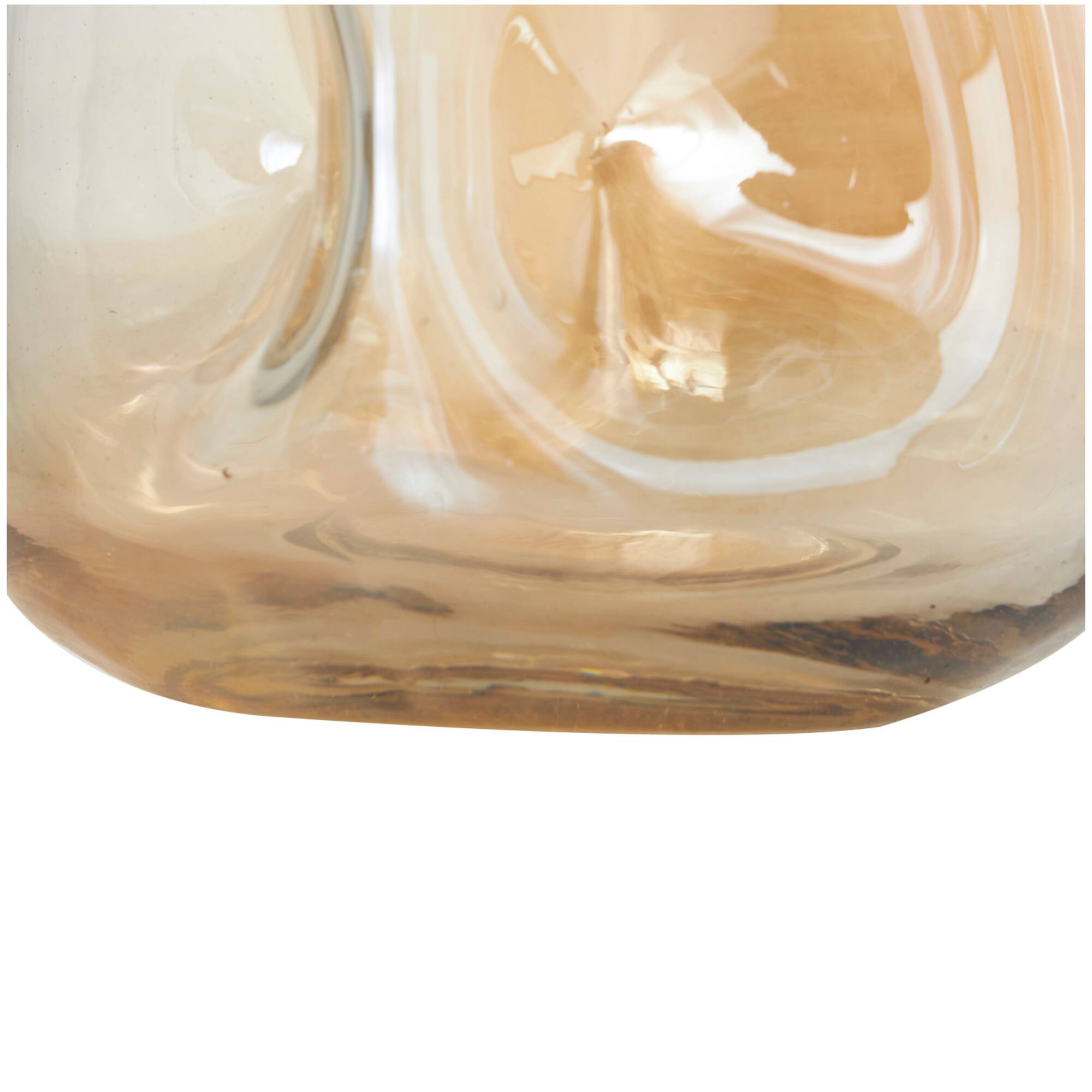 Iridescent Gold Concaved Glass Vase Set